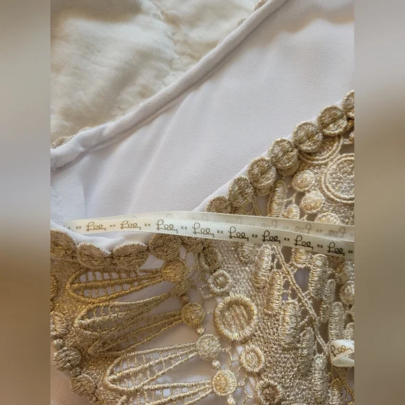 Lilly Pulitzer while and gold pearl soft shift dress, size 4 - Picture 10 of 14